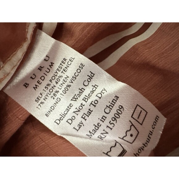 Buru Tencel Linen Blend Copper Cream Striped PJ Style Lounge Top M tan/white - Picture 8 of 8